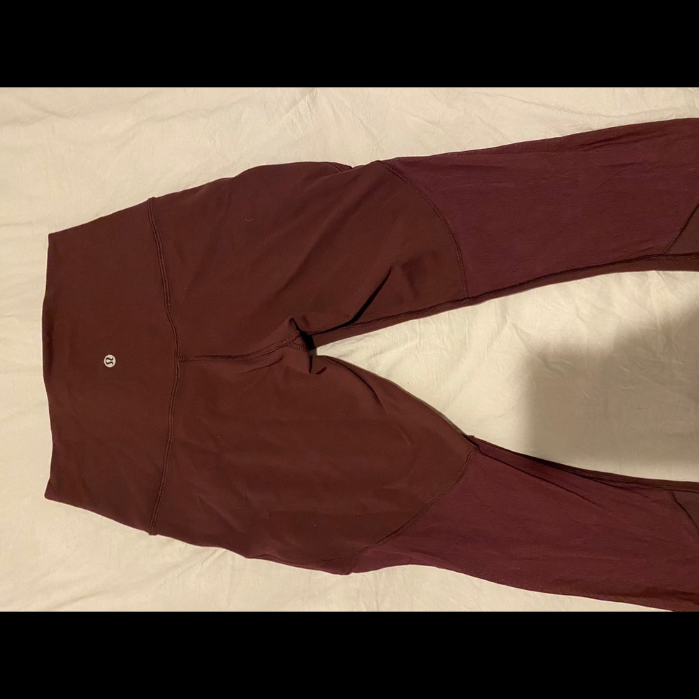 Lululemon high waisted maroon leggings